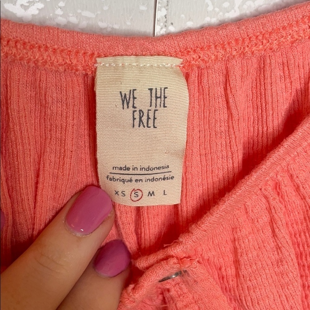 Free People Orange Julep Button Up Tee - Picture 8 of 11